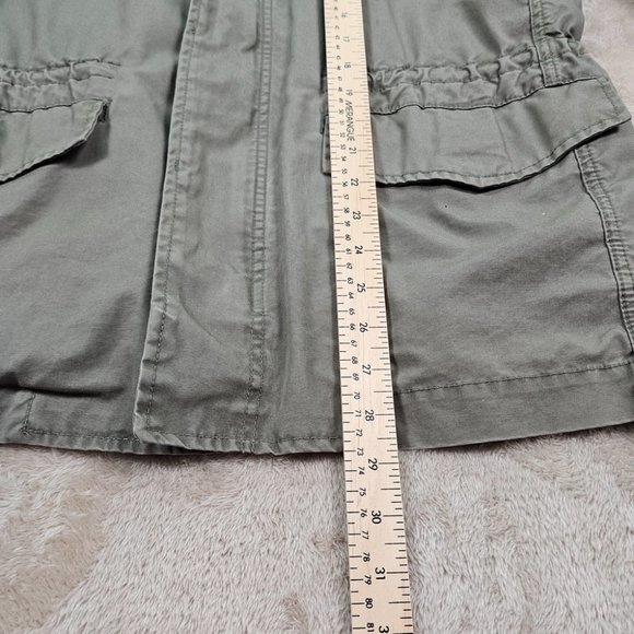 Woolrich Field Military Jacket Mens Sz M Green Buttons Long Sleeve Cargo Pockets - Picture 4 of 16